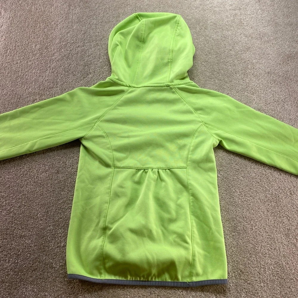 Nike‎ Hoodie Kids XS Neon Green Therma-FIT Fleece Graphic Sweatshirt 678593-367